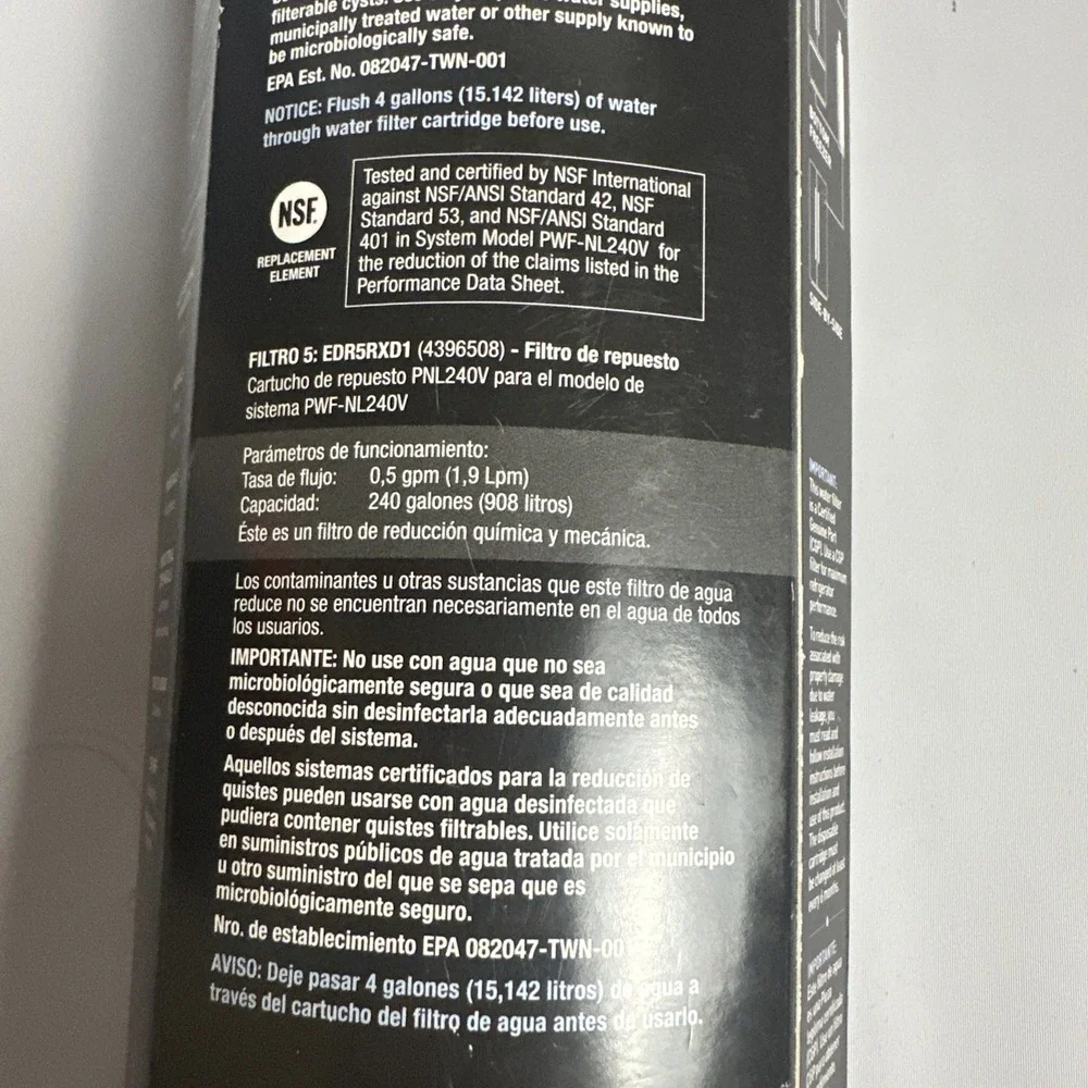 EveryDrop Whirlpool Refrigerator Ice & Water Filter 5 EDR5RXD1 NIP Genuine NEW